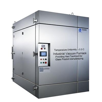 Uniformidade de temperatura ± 3 C Teste em 9 pontos Forno a vácuo industrial que fornece tratamento térmico para fabrico de produtos de vidro