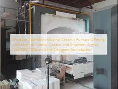 Forno cerâmico industrial de montagem modular, oferecendo opções estacionárias ou móveis e tamanho da seção da câmara de 600-1200mm de largura, projetado para uso industrial